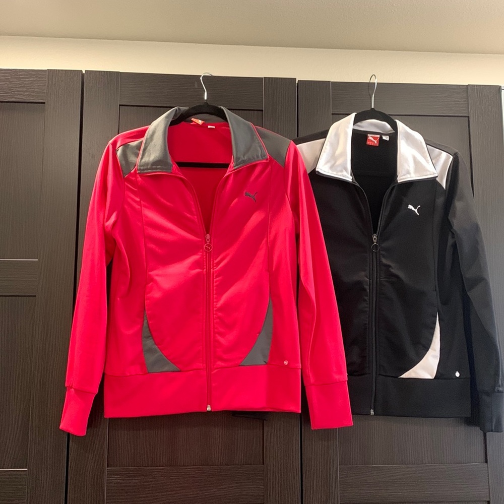 Puma Track Jackets Lot of 2, Pink/gray & Black/white